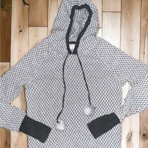 Shrinking Violet Grey on Grey Sweater with pom poms Small